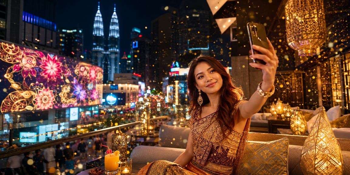 Pemain Malaysia bermain jackpot kasino dalam talian menggunakan telefon pintar di Kuala Lumpur