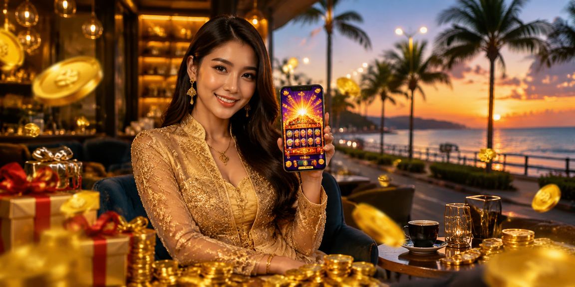 Pemain wanita Malaysia berbaju kebaya menggunakan peranti mudah alih untuk bermain slot dan mengumpul VIP di Kuantan