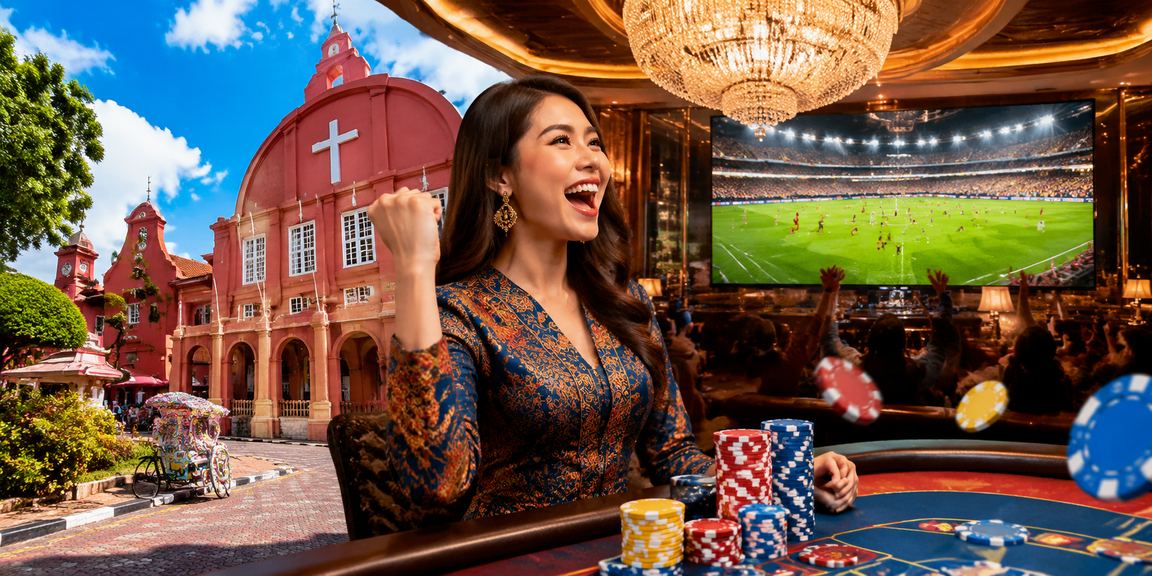 Pemain Malaysia berbaju batik menikmati pertaruhan bola sepak dalam konteks ganjaran VIP di Melaka